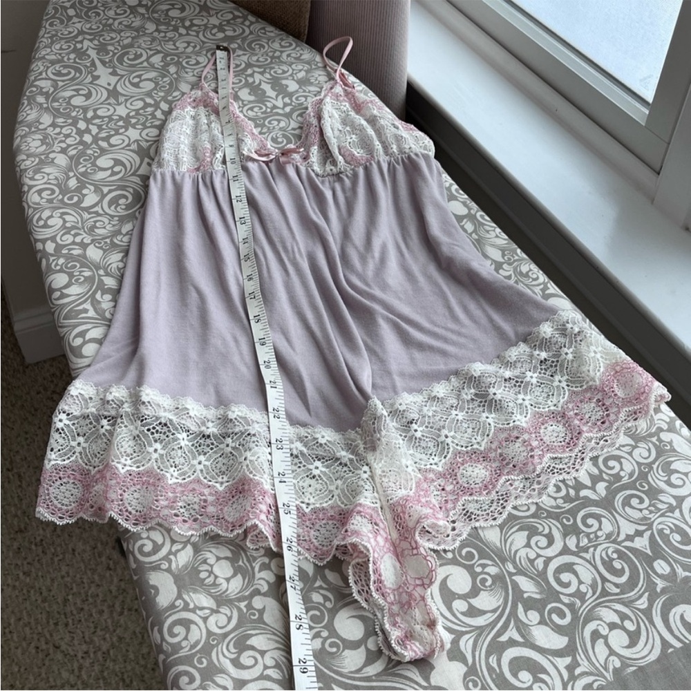 eberjey Lavender Sleep Romper with Lace Trim - Picture 4 of 5